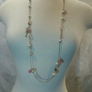 Betsey Johnson Floral Pearl Necklace and Earrings (355)